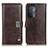 Leather Case Stands Flip Cover Holder D06Y for Oppo A54 5G Brown