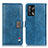 Leather Case Stands Flip Cover Holder D06Y for Oppo A74 4G Blue