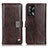 Leather Case Stands Flip Cover Holder D06Y for Oppo A74 4G Brown