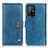 Leather Case Stands Flip Cover Holder D06Y for Oppo A94 5G Blue