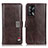 Leather Case Stands Flip Cover Holder D06Y for Oppo F19s Brown