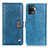 Leather Case Stands Flip Cover Holder D06Y for Oppo Reno5 F Blue