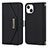 Leather Case Stands Flip Cover Holder D07T for Apple iPhone 13 Black