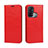 Leather Case Stands Flip Cover Holder D07T for Oppo Reno5 A Red