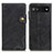 Leather Case Stands Flip Cover Holder D07Y for Google Pixel 7a 5G Black