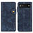 Leather Case Stands Flip Cover Holder D07Y for Google Pixel 7a 5G Blue