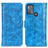 Leather Case Stands Flip Cover Holder D07Y for Motorola Moto G50 Sky Blue