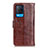 Leather Case Stands Flip Cover Holder D07Y for Oppo A54 4G Brown