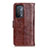 Leather Case Stands Flip Cover Holder D07Y for Oppo A54 5G Brown