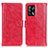 Leather Case Stands Flip Cover Holder D07Y for Oppo A74 4G Red