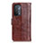 Leather Case Stands Flip Cover Holder D07Y for Oppo A74 5G Brown