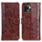 Leather Case Stands Flip Cover Holder D07Y for Oppo F19 Pro Brown