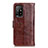 Leather Case Stands Flip Cover Holder D07Y for Oppo Reno5 Z 5G Brown