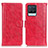 Leather Case Stands Flip Cover Holder D07Y for Realme 8 4G Red