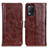 Leather Case Stands Flip Cover Holder D07Y for Realme 8 5G Brown