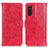 Leather Case Stands Flip Cover Holder D07Y for Sony Xperia 10 III Red