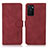 Leather Case Stands Flip Cover Holder D08Y for Oppo A55S 5G Red