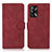 Leather Case Stands Flip Cover Holder D08Y for Oppo F19s Red