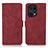 Leather Case Stands Flip Cover Holder D08Y for Oppo Find X5 Pro 5G Red