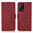 Leather Case Stands Flip Cover Holder D08Y for Oppo K9 5G Red