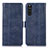 Leather Case Stands Flip Cover Holder D08Y for Sony Xperia 10 III SO-52B Blue