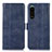 Leather Case Stands Flip Cover Holder D08Y for Sony Xperia 5 III SO-53B Blue
