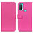 Leather Case Stands Flip Cover Holder D09Y for Motorola Moto E20 Hot Pink