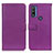 Leather Case Stands Flip Cover Holder D09Y for Motorola Moto G Pure Purple