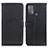 Leather Case Stands Flip Cover Holder D09Y for Motorola Moto G50 Black