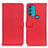 Leather Case Stands Flip Cover Holder D09Y for Motorola Moto G71 5G Red