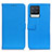 Leather Case Stands Flip Cover Holder D09Y for Realme 8 4G Sky Blue