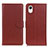 Leather Case Stands Flip Cover Holder D09Y for Samsung Galaxy A23 5G SC-56C Brown