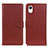 Leather Case Stands Flip Cover Holder D09Y for Samsung Galaxy A23s Brown