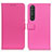 Leather Case Stands Flip Cover Holder D09Y for Sony Xperia 1 III Hot Pink