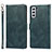 Leather Case Stands Flip Cover Holder D10T for Samsung Galaxy S22 Plus 5G Blue