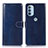 Leather Case Stands Flip Cover Holder D10Y for Motorola Moto G31 Blue