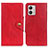 Leather Case Stands Flip Cover Holder D10Y for Motorola Moto G53 5G Red