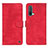 Leather Case Stands Flip Cover Holder D10Y for OnePlus Nord CE 5G Red