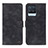 Leather Case Stands Flip Cover Holder D10Y for Realme 8 4G Black