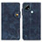 Leather Case Stands Flip Cover Holder D10Y for Realme C21 Blue