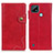 Leather Case Stands Flip Cover Holder D10Y for Realme C21 Red