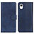 Leather Case Stands Flip Cover Holder D10Y for Samsung Galaxy A23s Blue
