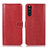 Leather Case Stands Flip Cover Holder D10Y for Sony Xperia 10 III Red