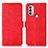 Leather Case Stands Flip Cover Holder D11Y for Motorola Moto E30 Red