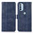 Leather Case Stands Flip Cover Holder D11Y for Motorola Moto G31 Blue