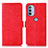 Leather Case Stands Flip Cover Holder D11Y for Motorola Moto G31 Red