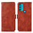 Leather Case Stands Flip Cover Holder D11Y for Motorola Moto G71 5G