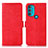 Leather Case Stands Flip Cover Holder D11Y for Motorola Moto G71 5G Red