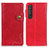 Leather Case Stands Flip Cover Holder D11Y for Sony Xperia 1 III Red