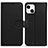 Leather Case Stands Flip Cover Holder DL1 for Apple iPhone 15 Black